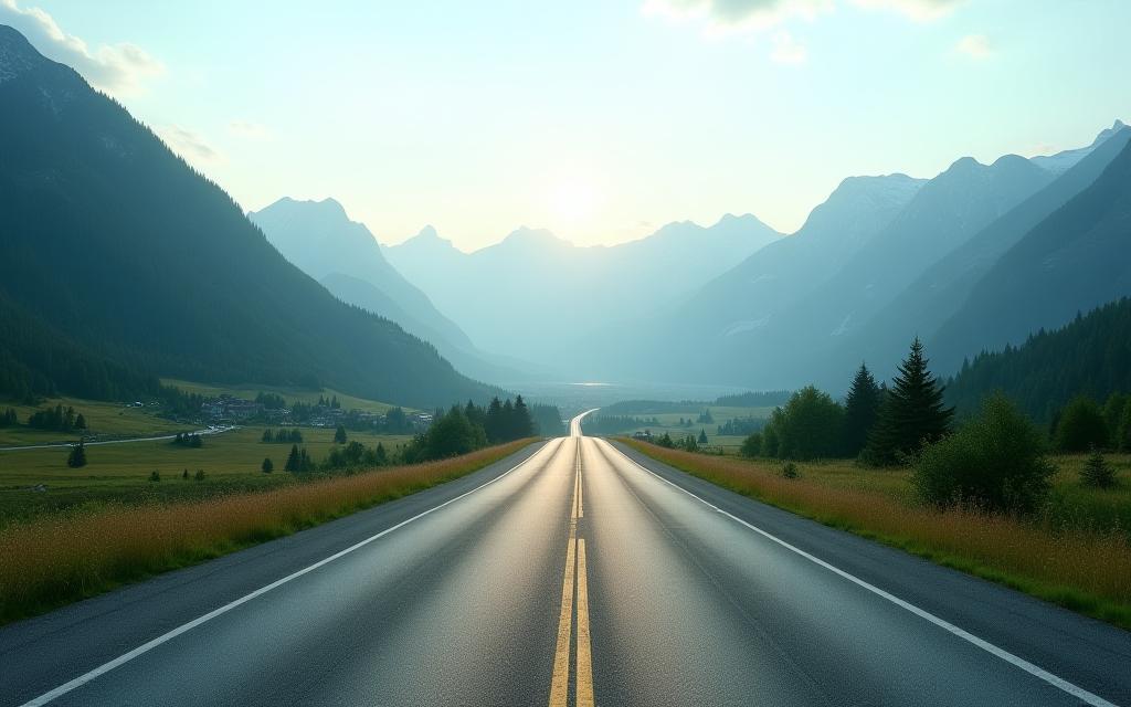 Malerische österreichische Autobahnlandschaft